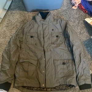 Mens ELEMENT jacket. Nice and warm. Zipper and button down.